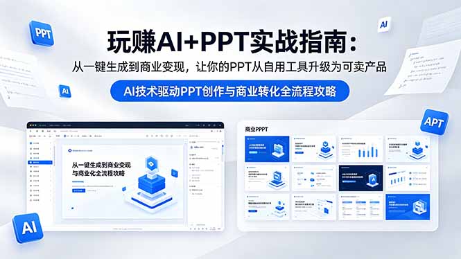 玩赚AI+PPT实战指南-更新5月13:从一键生成到商业变现,让你的PPT从自用工具升级为可卖产品-hl998