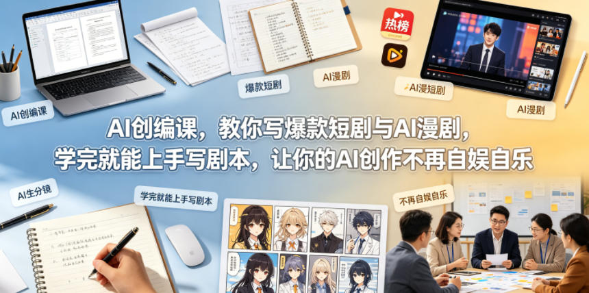 AI创编课，教你写爆款短剧与AI漫剧，学完就能上手写剧本，让你的AI创作不再自娱自乐(更新0521)-hl998