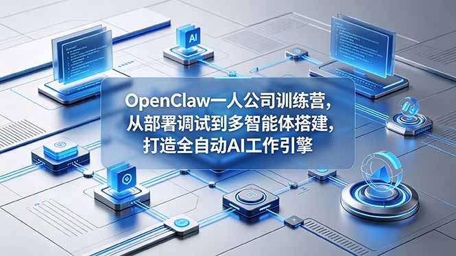 OpenClaw 一人公司训练营,从部署调试到多智能体搭建,打造全自动 AI 工作引擎-hl998